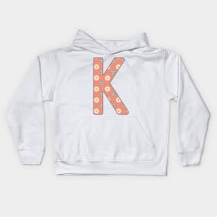 MONOGRAM LETTER K PINK FLORAL TYPOGRAPHY DESIGN Kids Hoodie